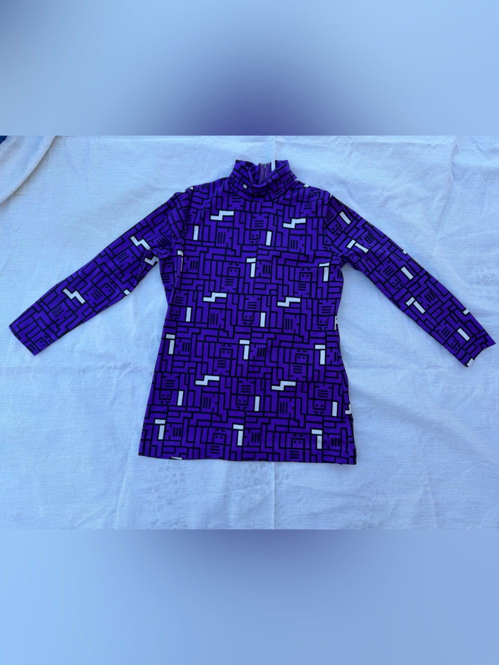 Geometric Purple Pattern Long Mod tunic top